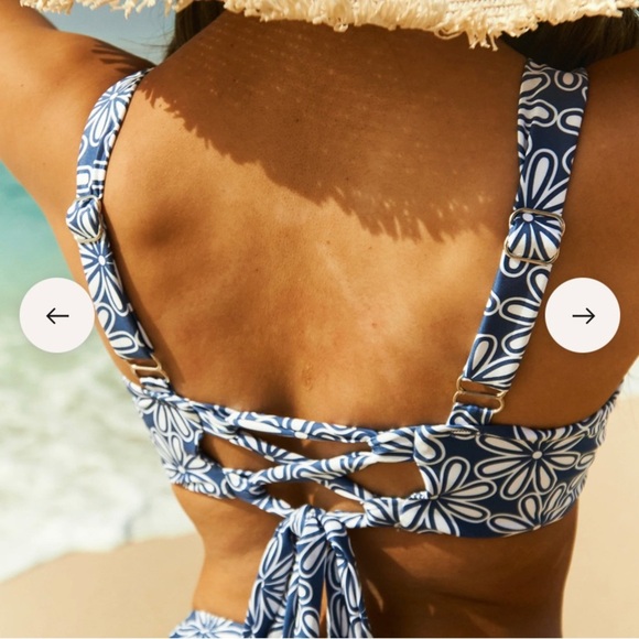 KENNY FLOWERS - THE TODOS SANTOS - BLUE V UNDERWIRE BIKINI TOP - SIZE M - Picture 8 of 10